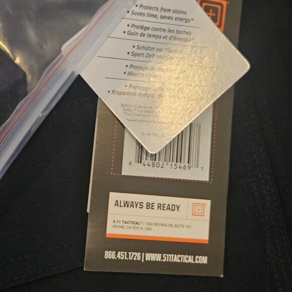 5.11 Tactical Men's Taclite Pro Long-Sleeve Shirt, 72175 - Large Regular, Navy - Picture 4 of 6